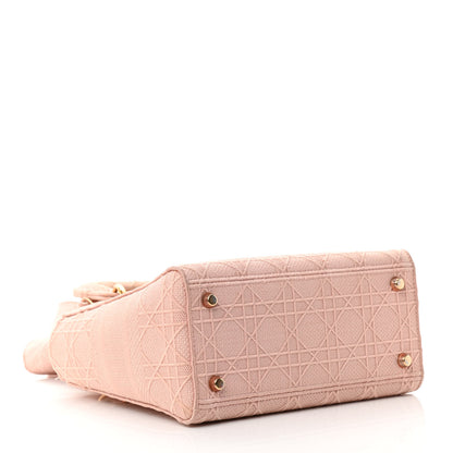Christian Dior Canvas Embroidered Cannage Medium Lady D-Lite Pink 4 of 16