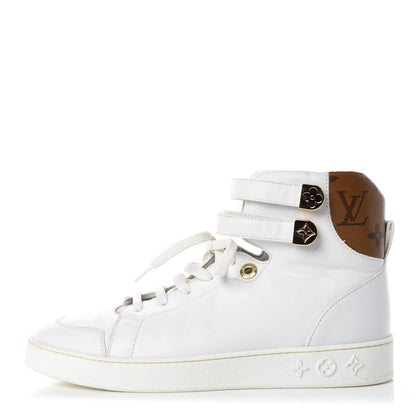 Louis Vuitton Calfskin Reverse Monogram Boombox High Top Sneakers 38 White 1 of 17
