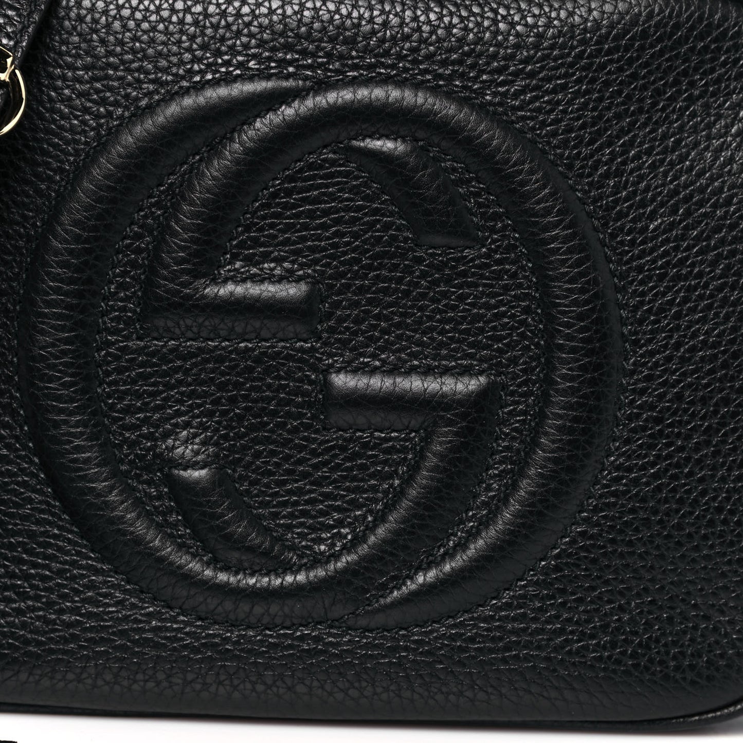 Pebbled Calfskin Small Soho Disco Bag Black