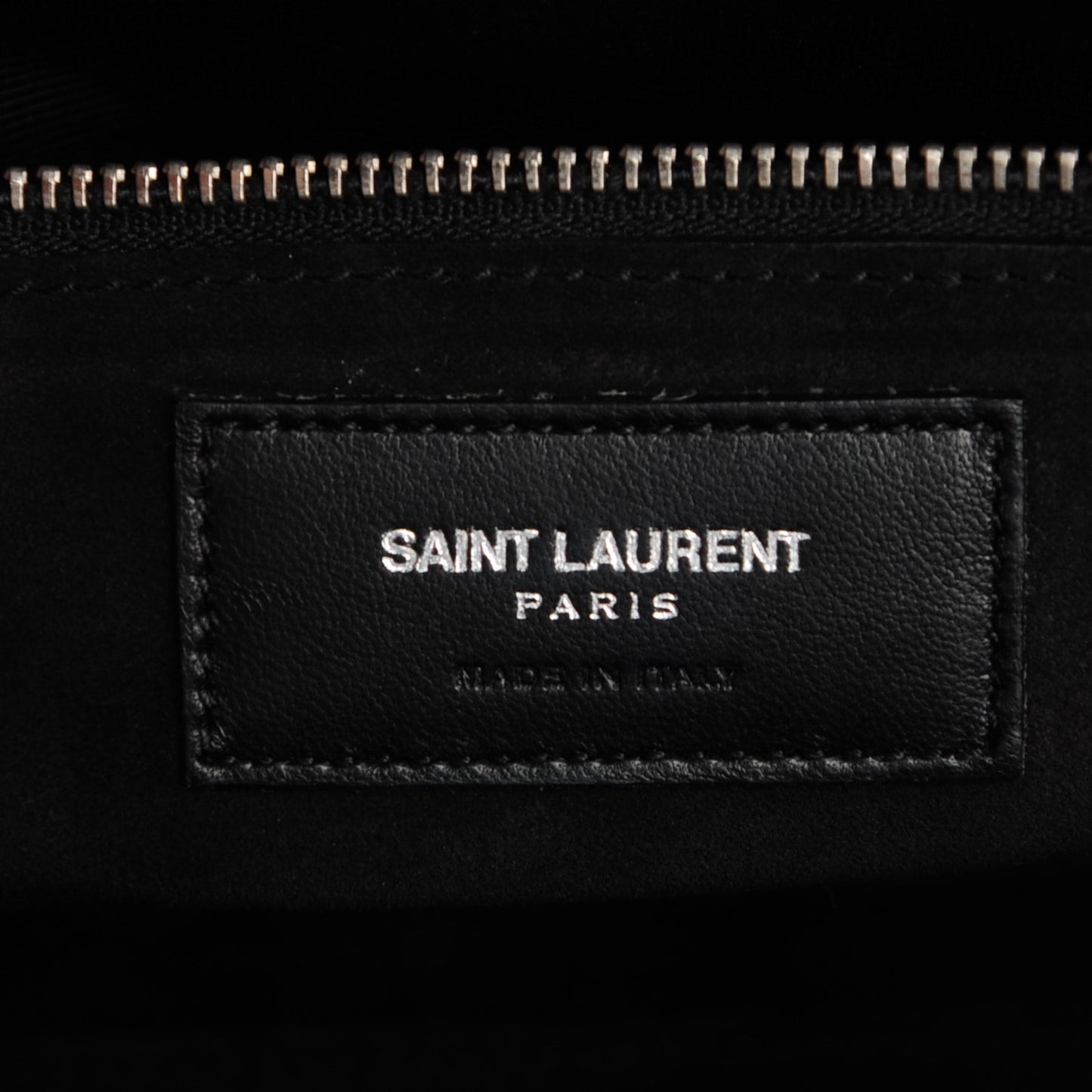Calfskin Crocodile Embossed Small Cabas Rive Gauche Black