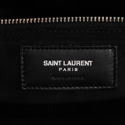 Saint Laurent Calfskin Crocodile Embossed Small Cabas Rive Gauche Black 6 of 7
