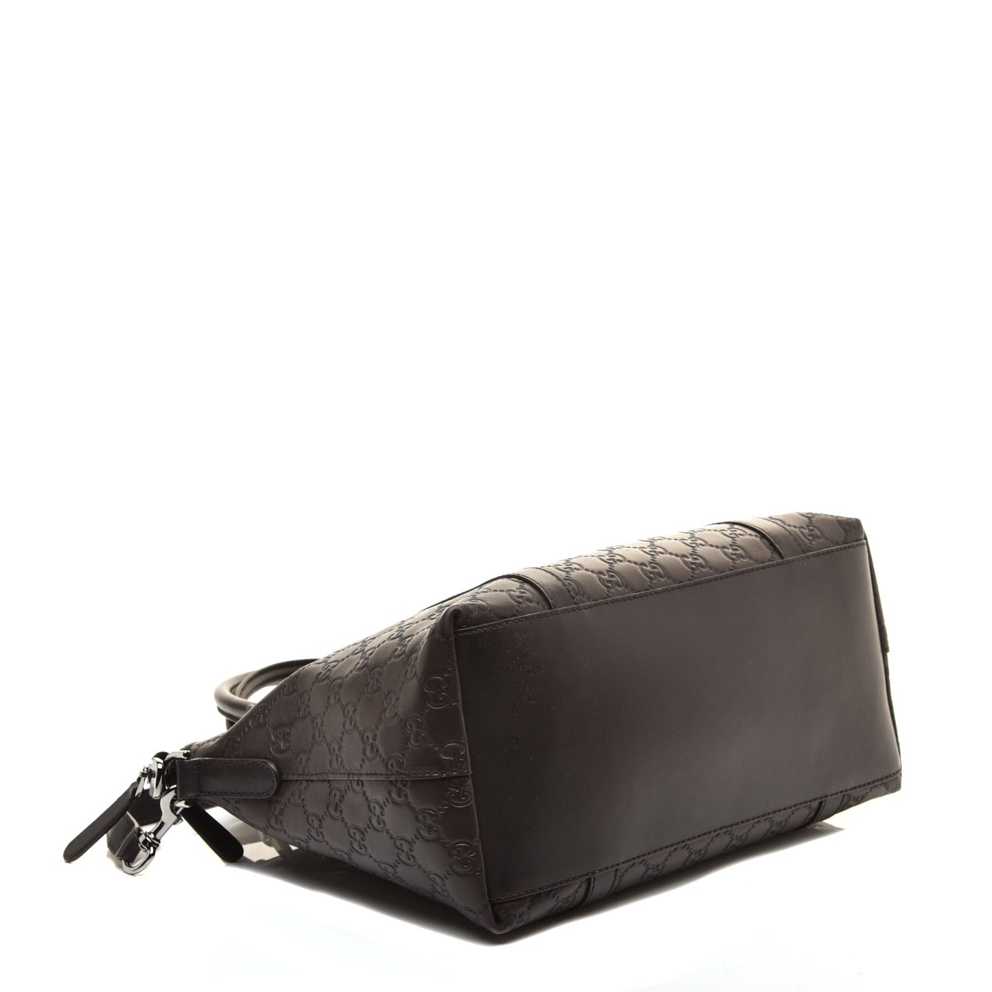 Guccissima Medium GG Charm Dome Satchel Dark Brown