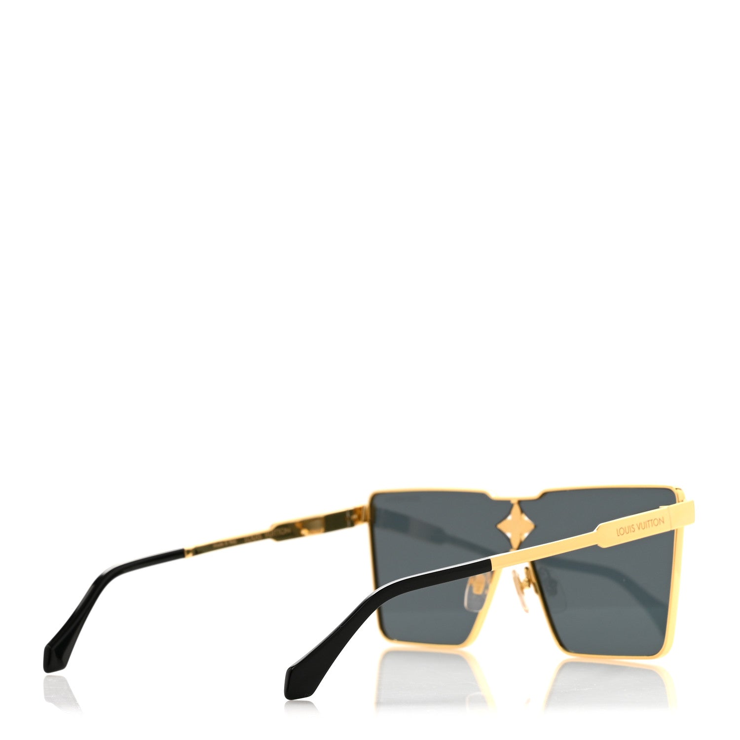 Louis Vuitton Acetate Swarovski Crystal Cyclone Sunglasses Z1700U Gold 4 of 8