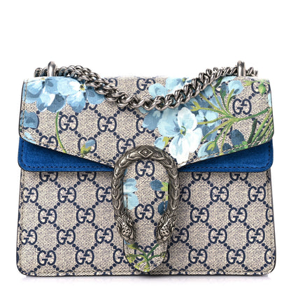 Gucci GG Supreme Monogram Blooms Mini Dionysus Shoulder Bag Beige Navy Vintage Blue 1 of 11
