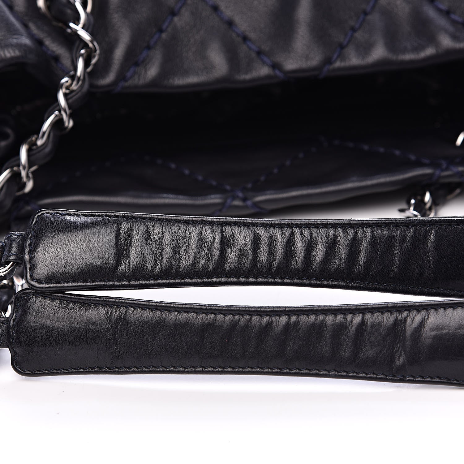 Chanel Lambskin Stitched Expandable Tote Navy 12 of 15