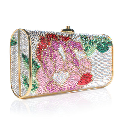 Judith Leiber Crystal Rose Floral Minaudiere Clutch 3 of 6