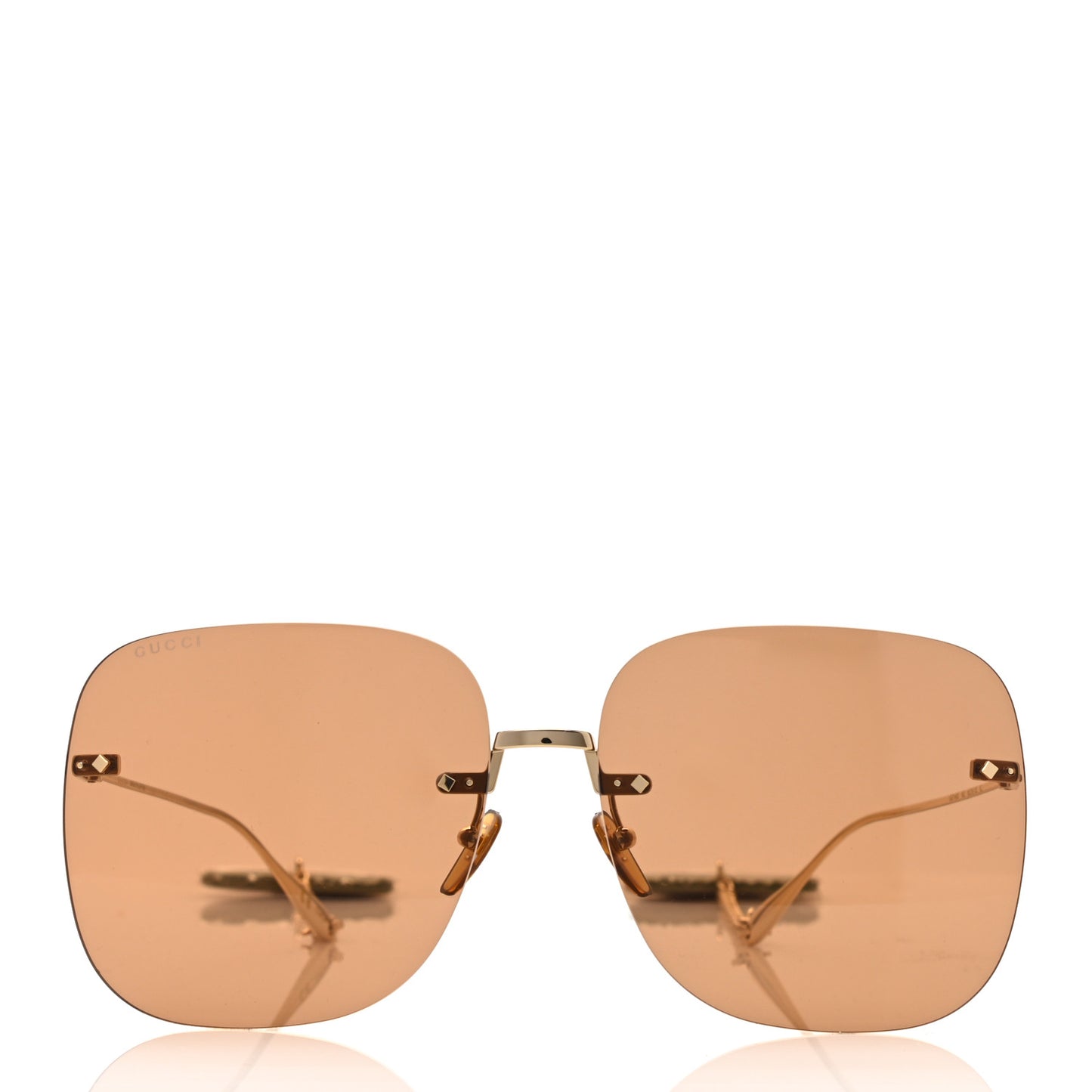 Acetate Detachable Charm Square Frame Sunglasses GG1148S Brown