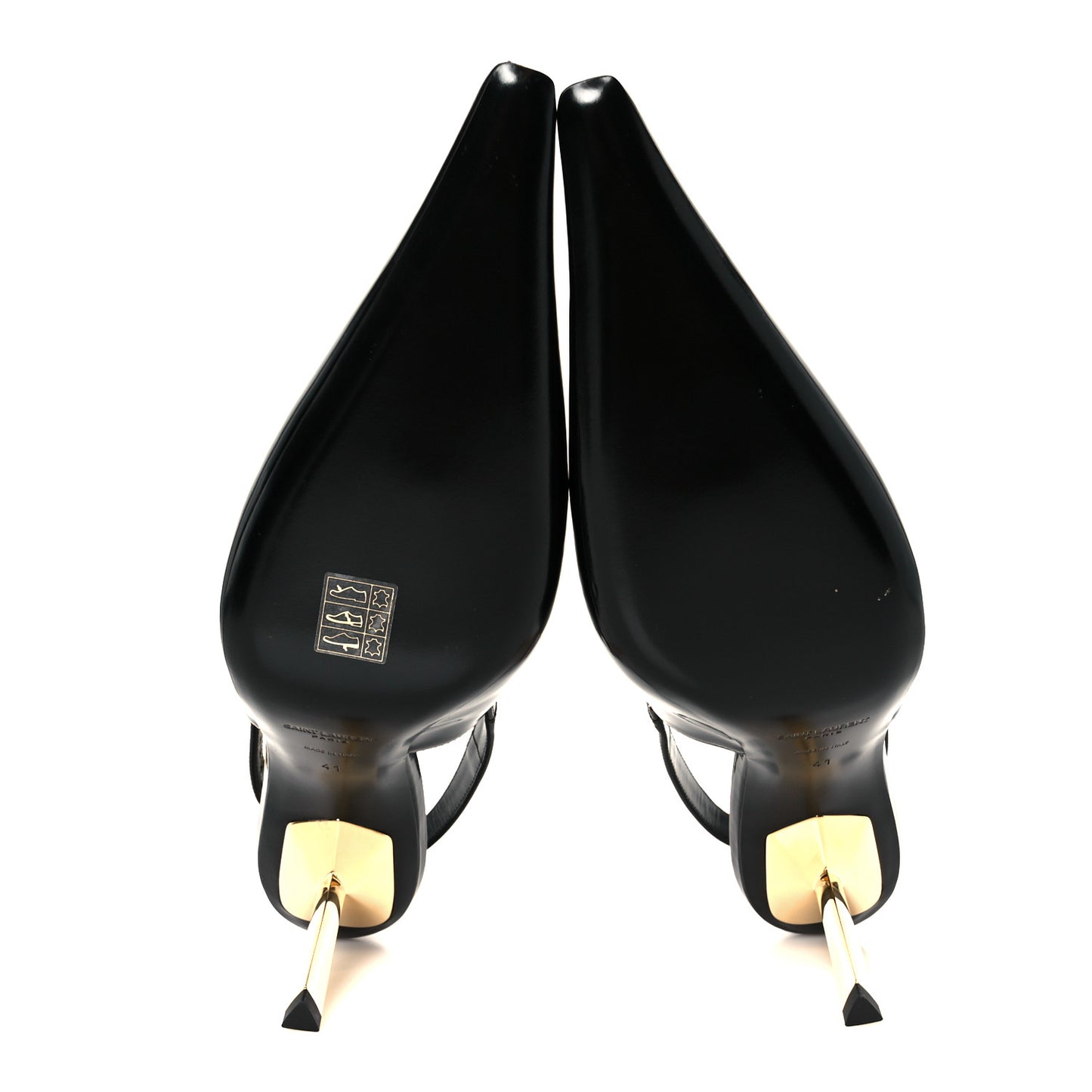 Glazed Calfskin Lee Slingback Pumps 41 Black