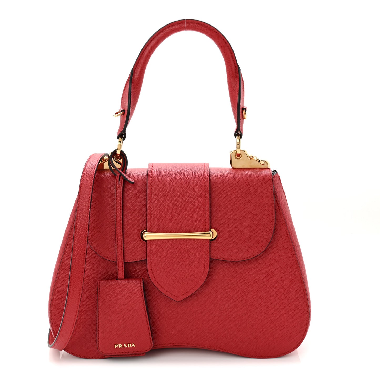 Saffiano Lux Large Sidonie Top Handle Bag Fuoco