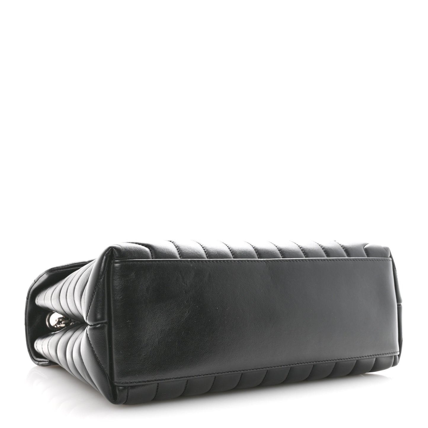Calfskin Y Quilted Monogram Medium Loulou Chain Satchel Black
