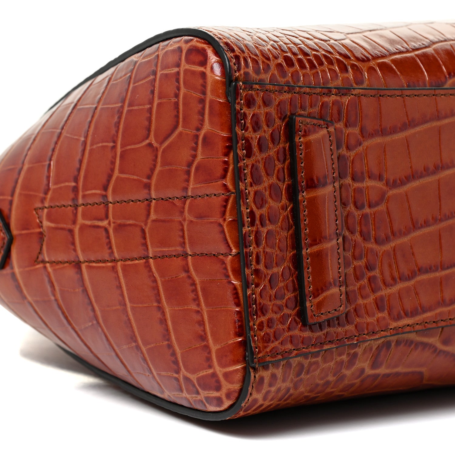 Givenchy Calfskin Crocodile Embossed Mini Antigona Cognac 8 of 10