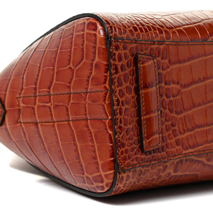 Givenchy Calfskin Crocodile Embossed Mini Antigona Cognac 8 of 10