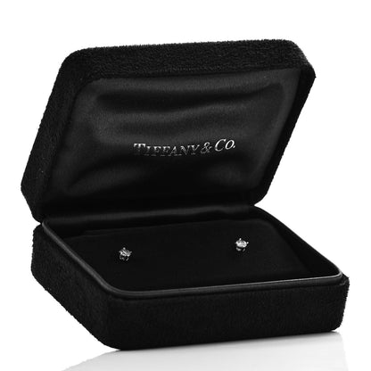 Tiffany Platinum Diamond .22ctw Solitaire Earrings 5 of 5