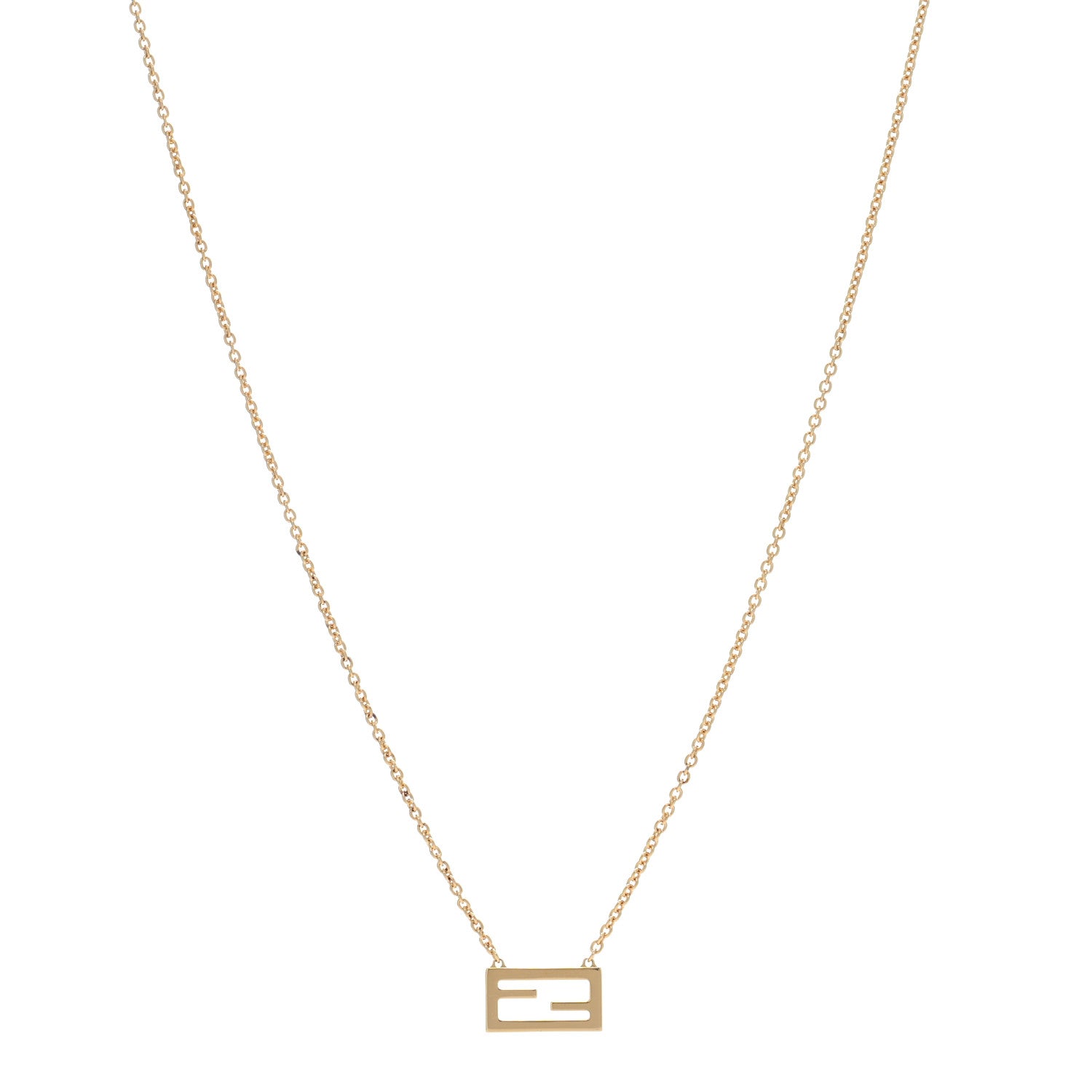 Fendi Bronze Baguette Necklace Gold 1 of 5
