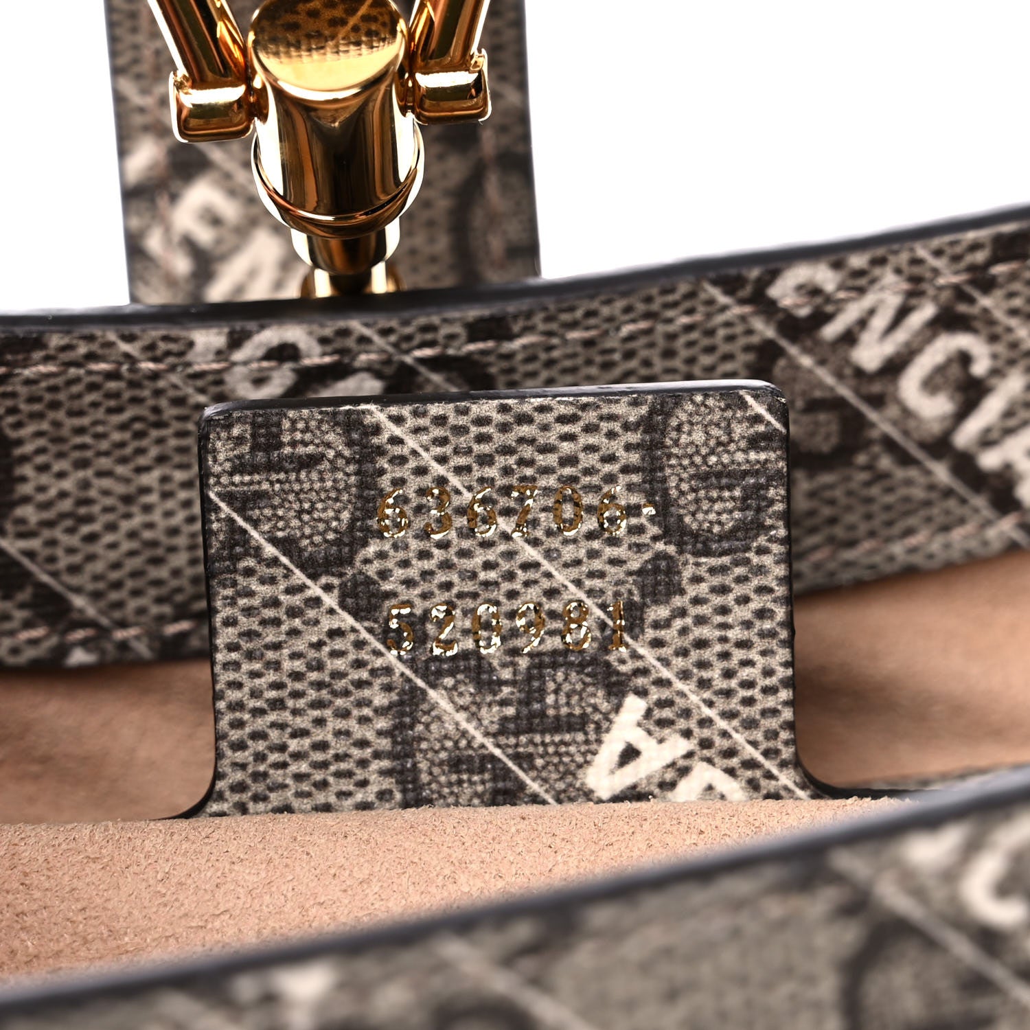 Gucci X BALENCIAGA GG Supreme Monogram Striped Logo Print Web Small Jackie 1961 Hobo Beige Ebony Mystic White 6 of 11