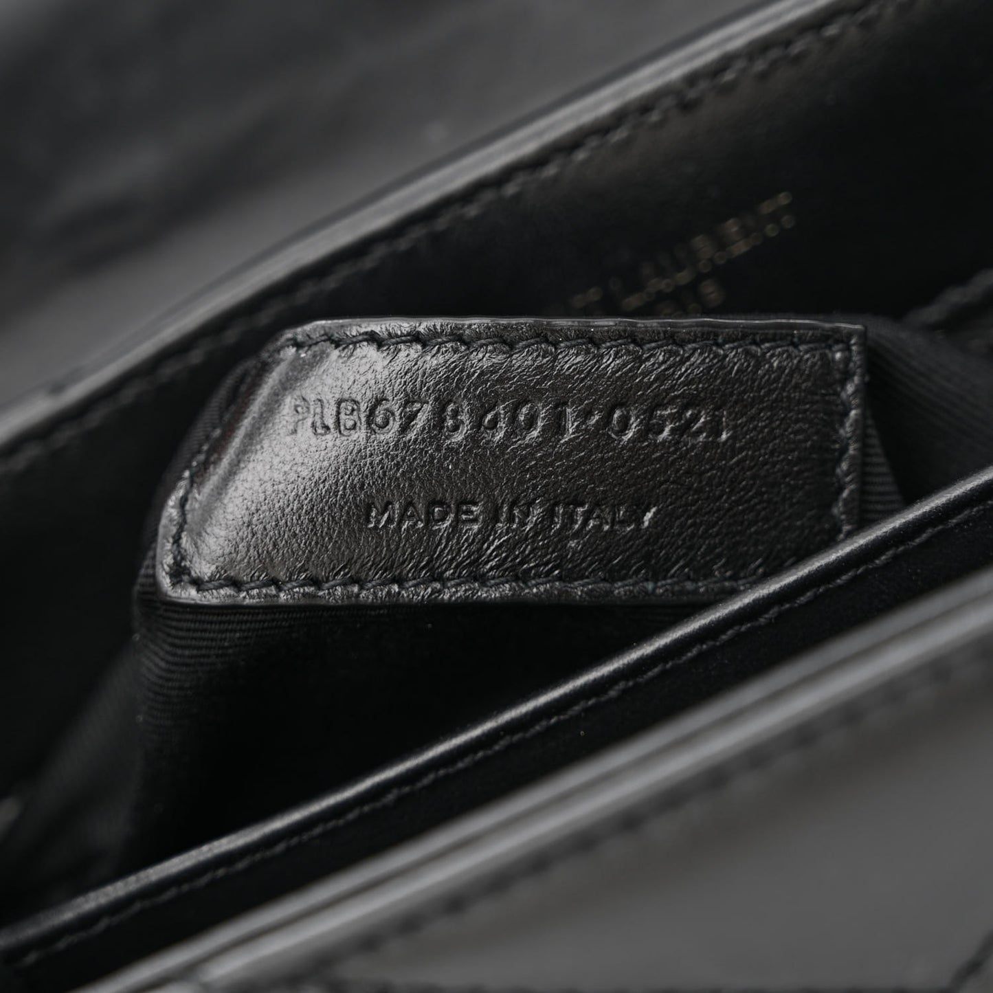 Calfskin Y Quilted Monogram Monochrome Toy Loulou Crossbody Bag Black