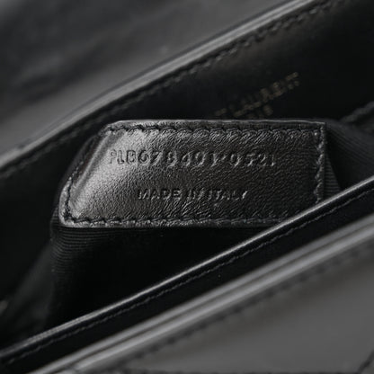 Saint Laurent Calfskin Y Quilted Monogram Monochrome Toy Loulou Crossbody Bag Black 7 of 10