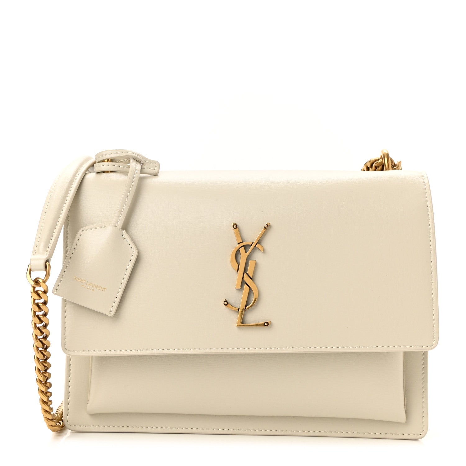 Saint Laurent Calfskin Medium Monogram Sunset Blanc Vintage 1 of 11