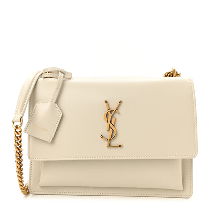 Saint Laurent Calfskin Medium Monogram Sunset Blanc Vintage 1 of 11