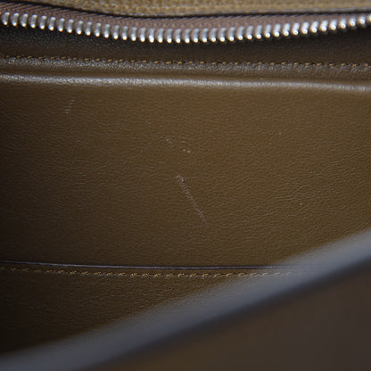 Celine Drummed Calfskin Suede Small Trapeze Moss Green 6 of 6