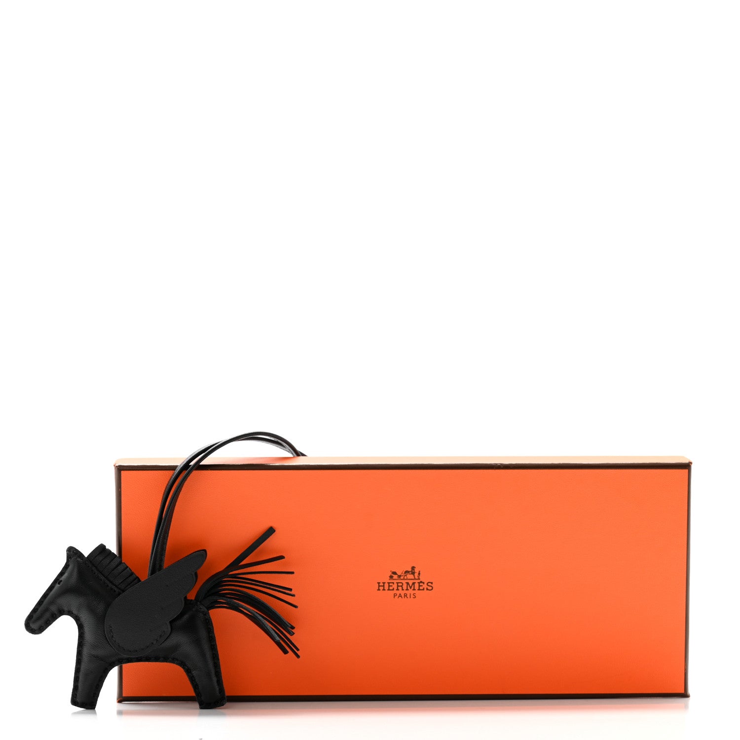Hermes Milo Lambskin Grigri Rodeo Pegase Horse Bag Charm PM So Black 5 of 5