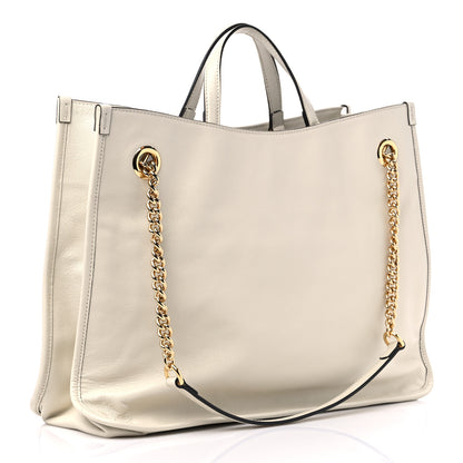 Gucci New Sakai Calfskin Lux Large Horsebit 1955 Tote Bag Mystic White 2 of 15