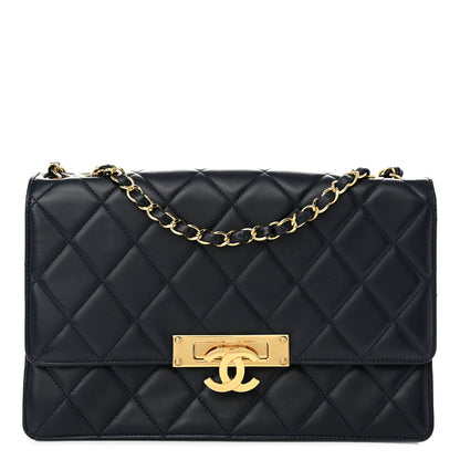 Chanel Lambskin Quilted Large Golden Class Flap Navy 1 of 12