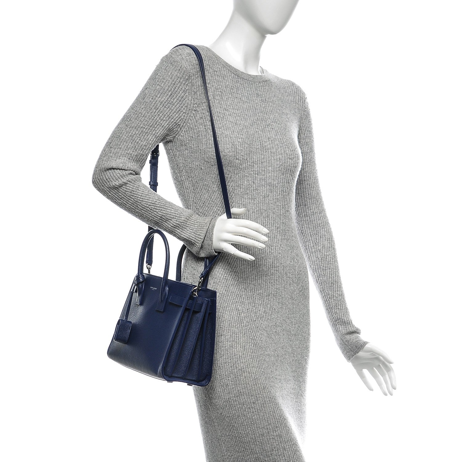 Saint Laurent Grained Calfskin Baby Sac De Jour Marine 2 of 6