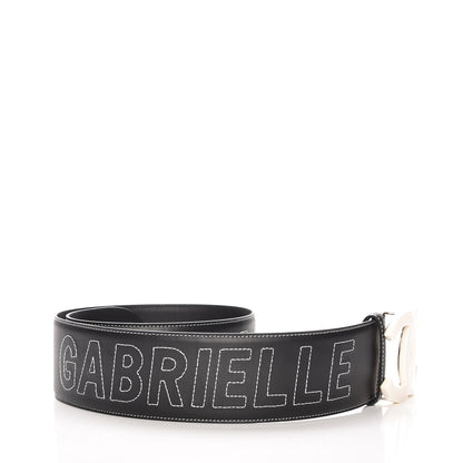 Chanel Calfskin Resin Gabrielle CC Logo Belt 75 Black White 4 of 9