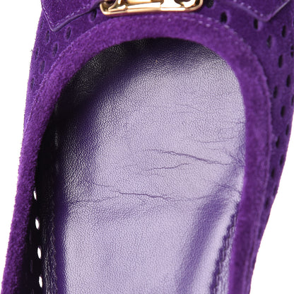 Louis Vuitton Suede Perforated Oxford Ballerina Flats 36 Violet 12 of 12