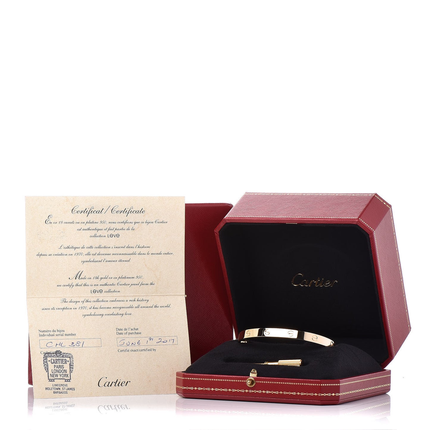 18K Yellow Gold LOVE Bracelet 20