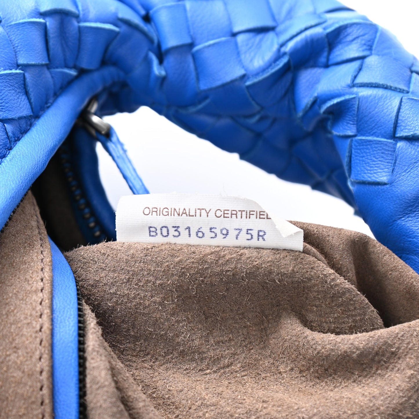 Nappa Intrecciato Medium Veneta Hobo Cobalt