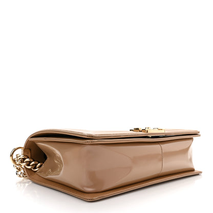 Chanel Iridescent Patent Calfskin New Medium Boy Flap Beige 4 of 10