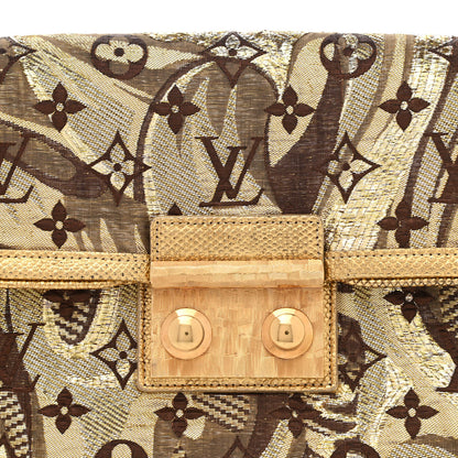 Louis Vuitton Monogram Brocade Thalie Clutch Gold 14 of 22