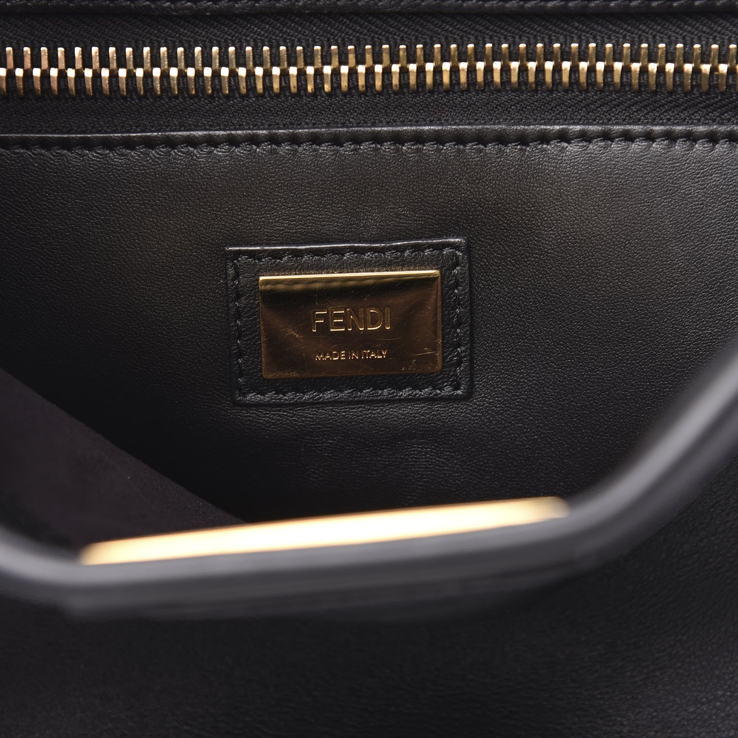 Fendi Vitello Seta Shiny Nappa Medium Peekaboo Iconic Satchel Black 7 of 10