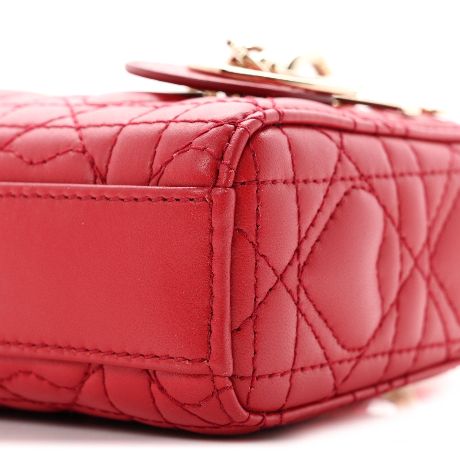 Christian Dior Lambskin Cannage Dioramour Micro Lady D-Joy Red 10 of 11