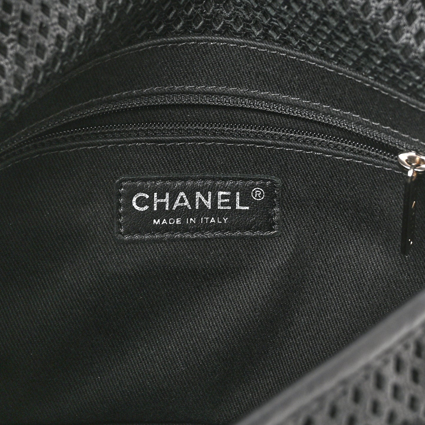 Metallic Perforated Calfskin Small Up In The Air Flap Black