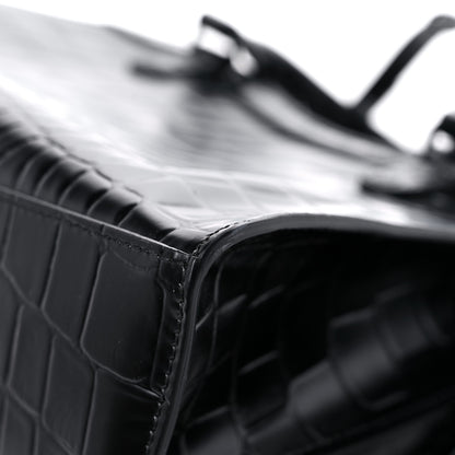 Balenciaga Semi Shiny Calfskin Crocodile Embossed Neo Classic Black Hardware S City Black 10 of 12