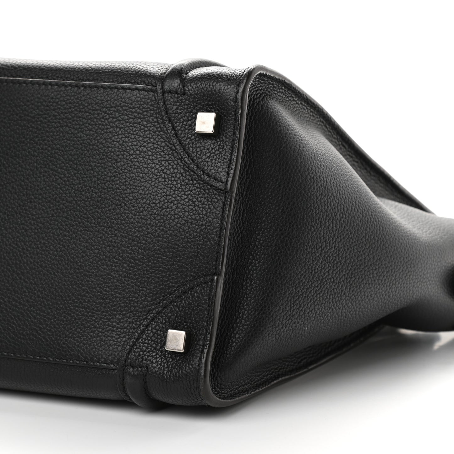Drummed Calfskin Mini Luggage Black