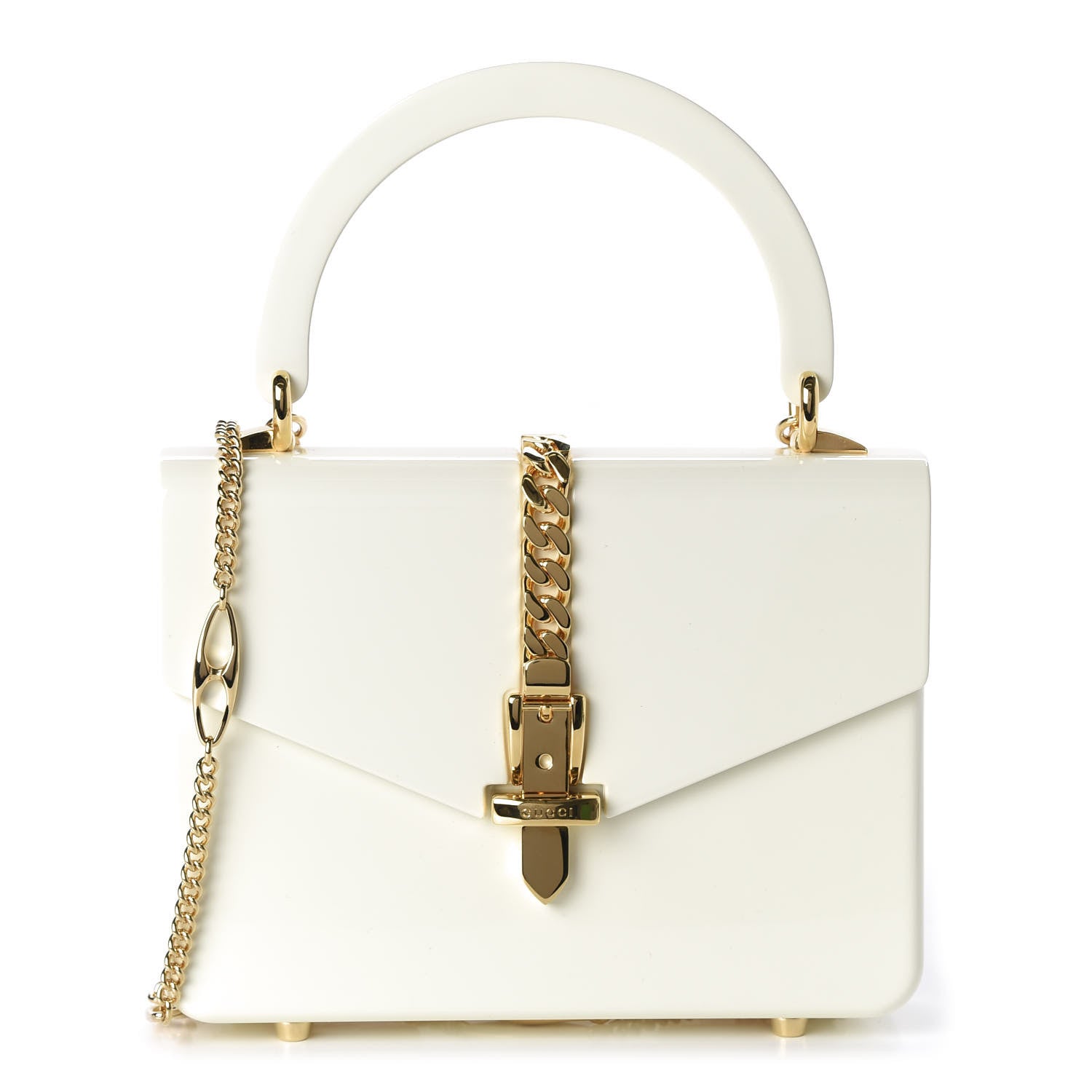 Gucci Plexiglass Mini Sylvie 1969 Top Handle Bag Ivory 1 of 10