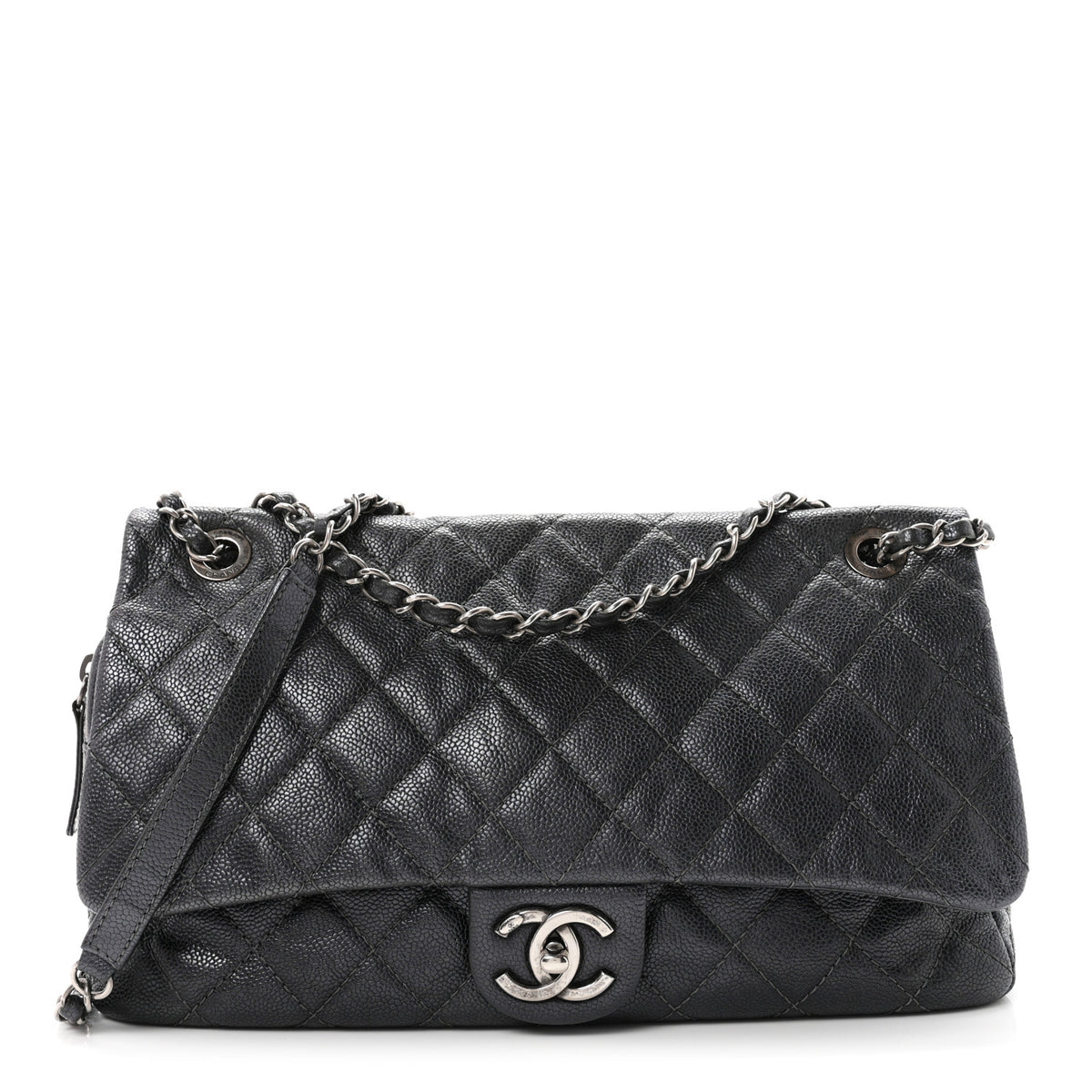 Chanel Iridescent Caviar Quilted Large Chic Flap Grey 1 of 10