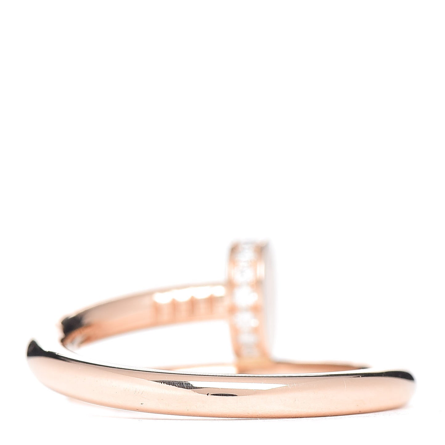 18K Pink Gold Diamond Juste Un Clou Ring 55 7.25