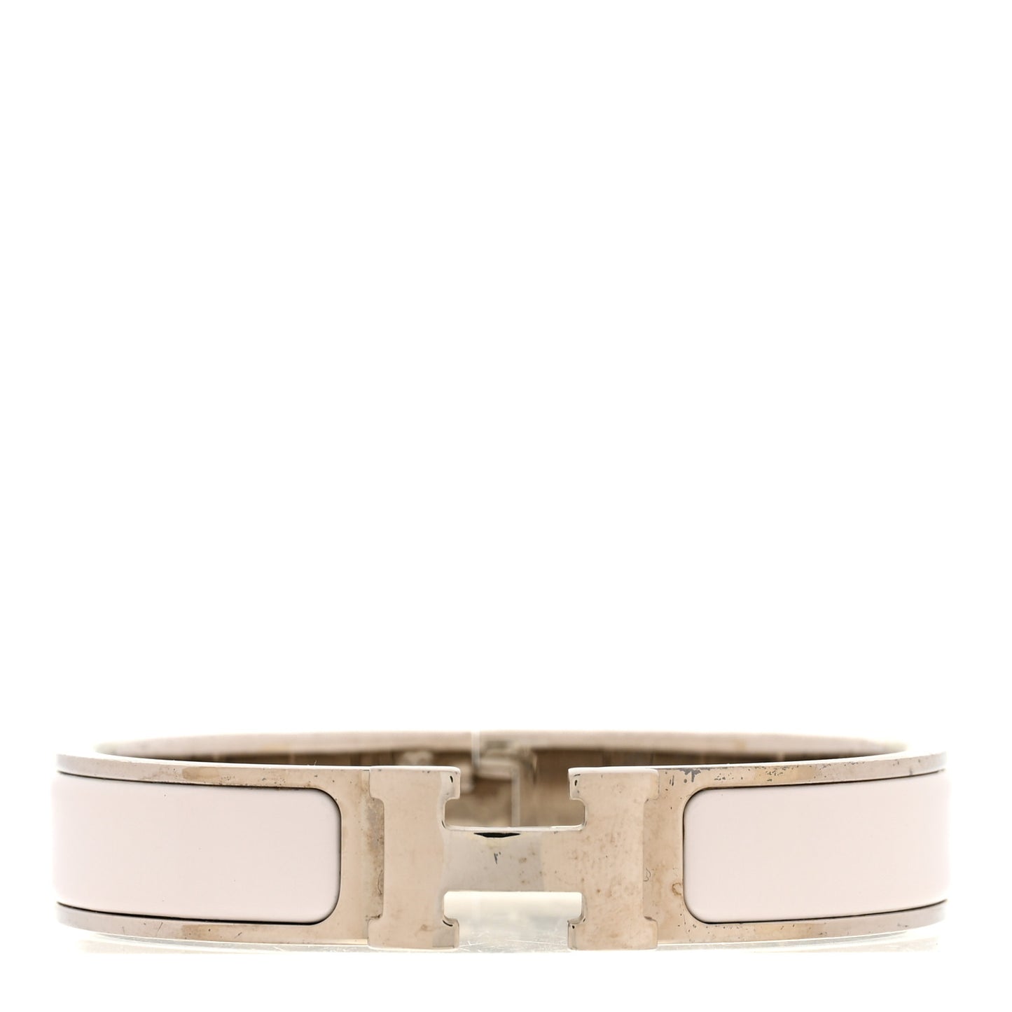 Enamel Narrow Clic Clac H Bracelet PM White