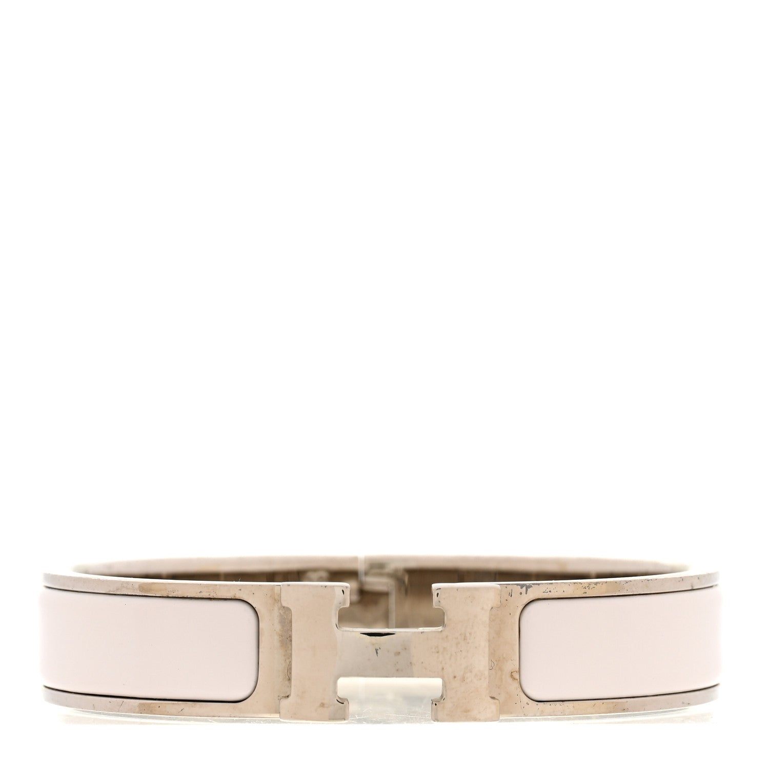 Hermes Enamel Narrow Clic Clac H Bracelet PM White 1 of 4