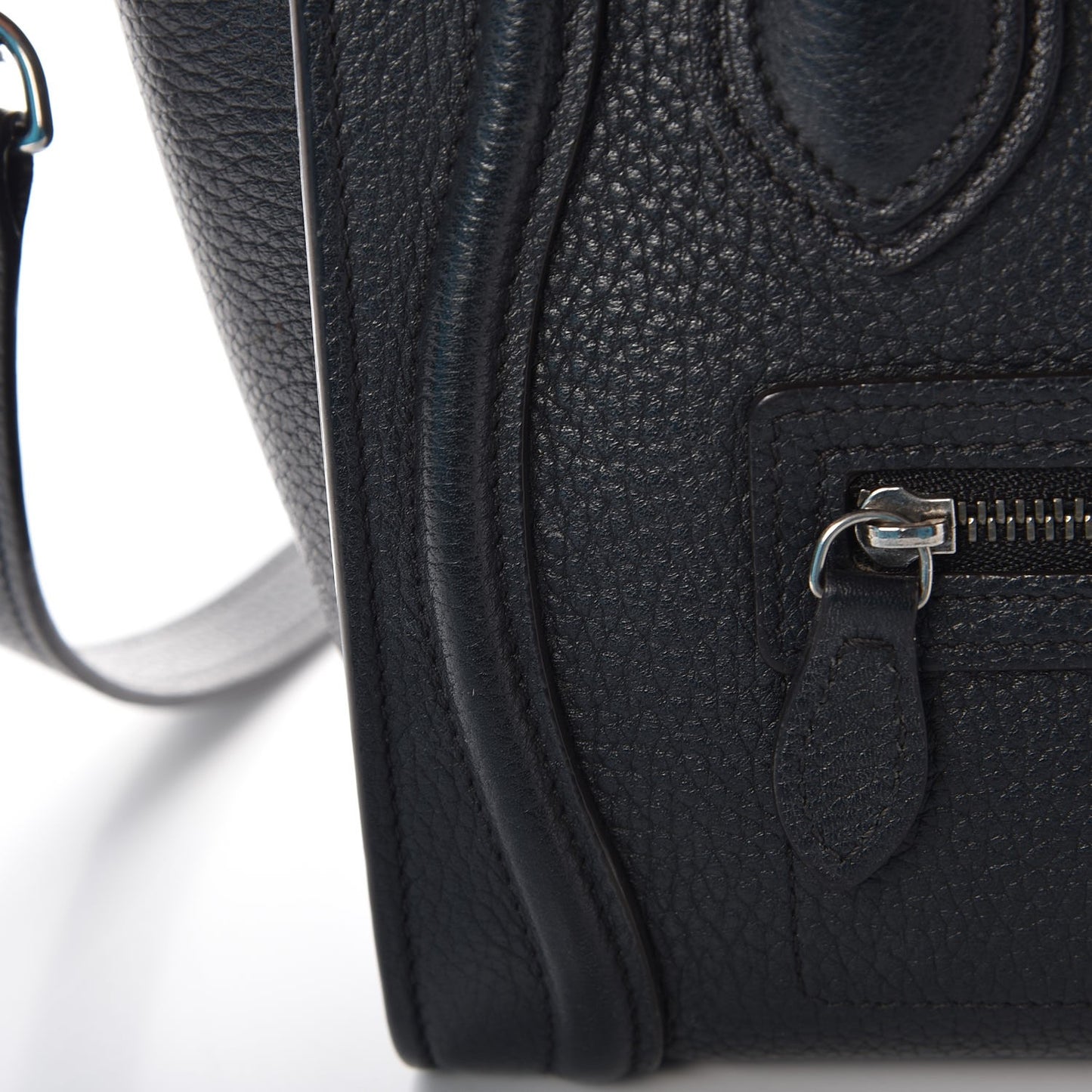 Drummed Calfskin Nano Luggage Black