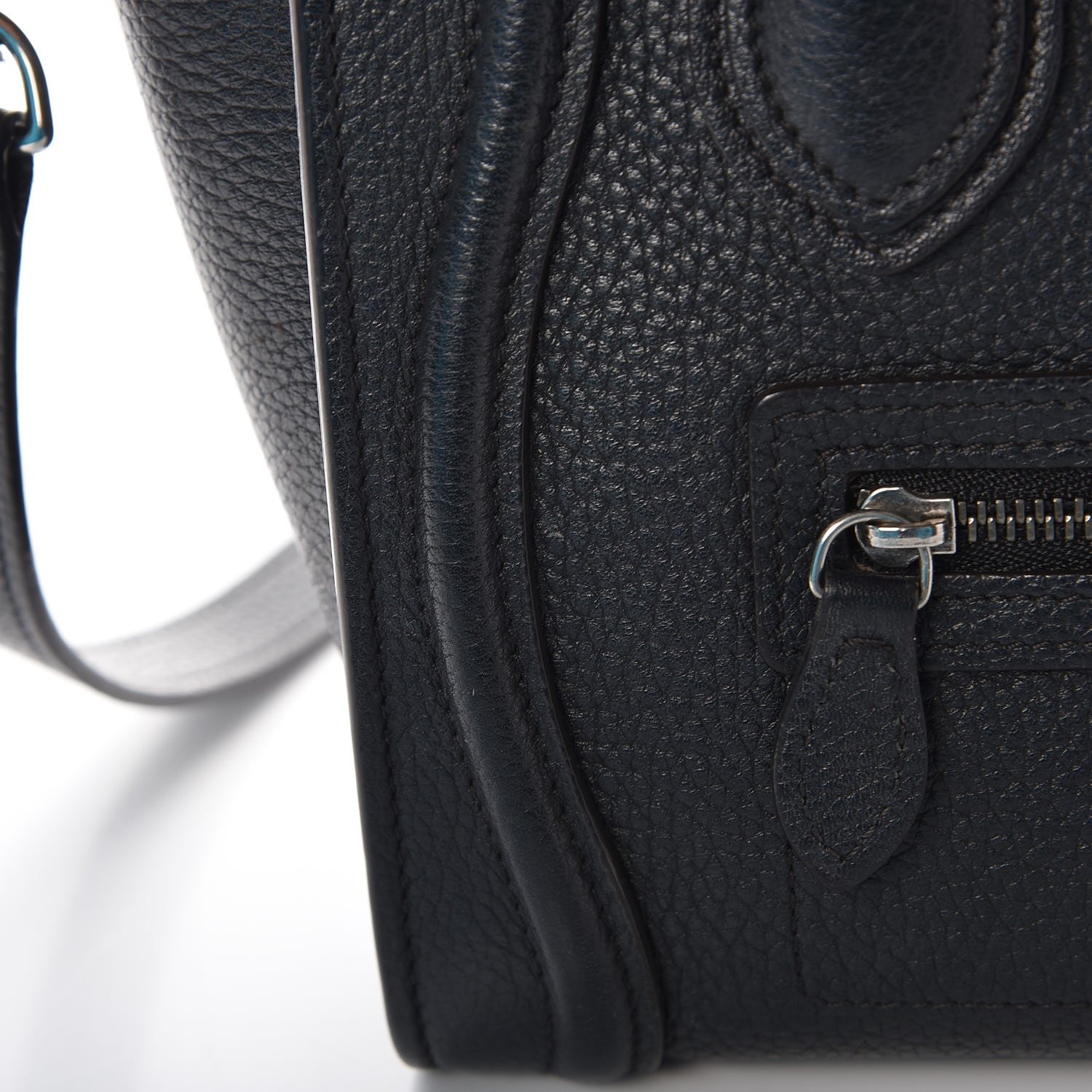 Celine Drummed Calfskin Nano Luggage Black 11 of 14