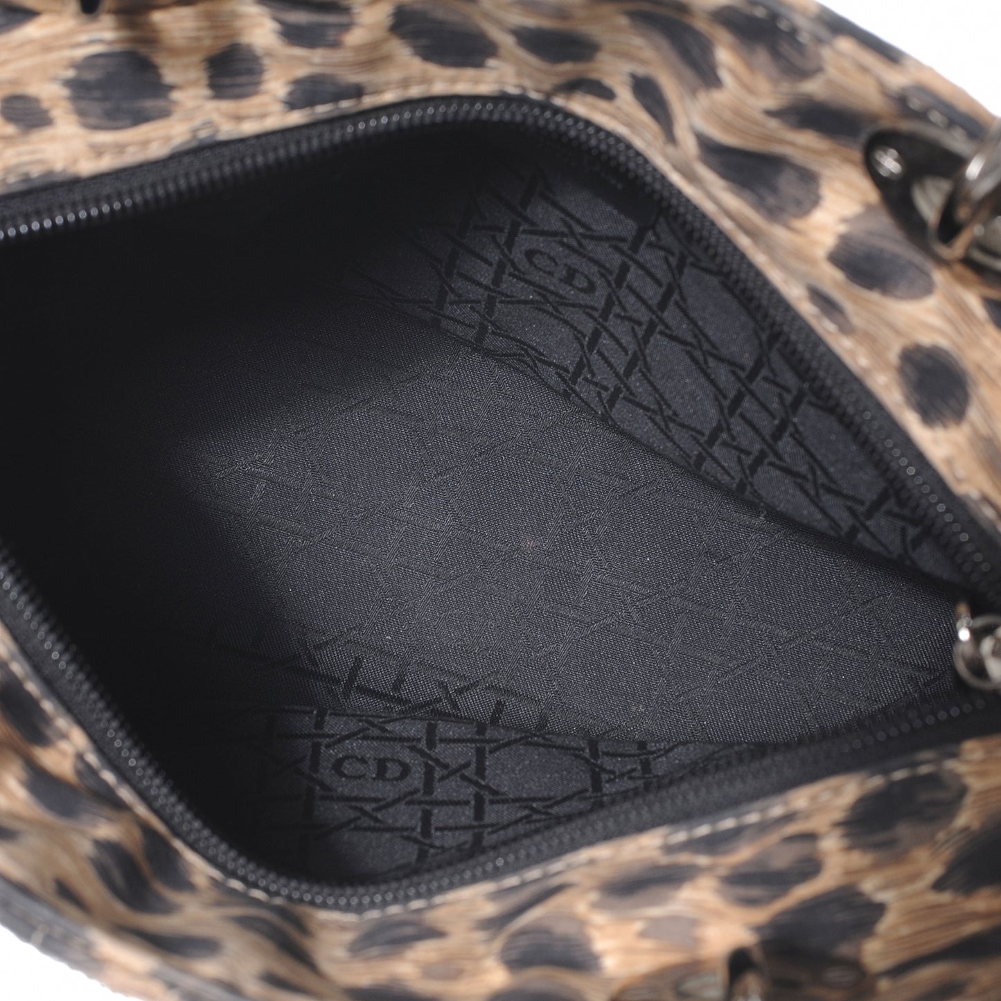Canvas Leopard Print Medium Lady Dior
