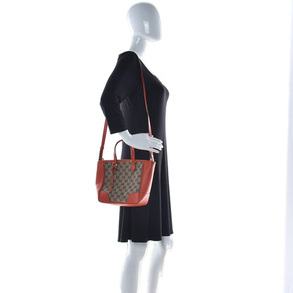 Gucci Monogram Dollar Calfskin Small Bree Tote Beige Ebony Sun Orange 2 of 10