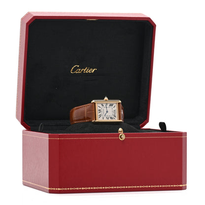 Cartier 18K Yellow Gold Alligator 26mm Tank Louis Quartz Watch Brown 5 of 5