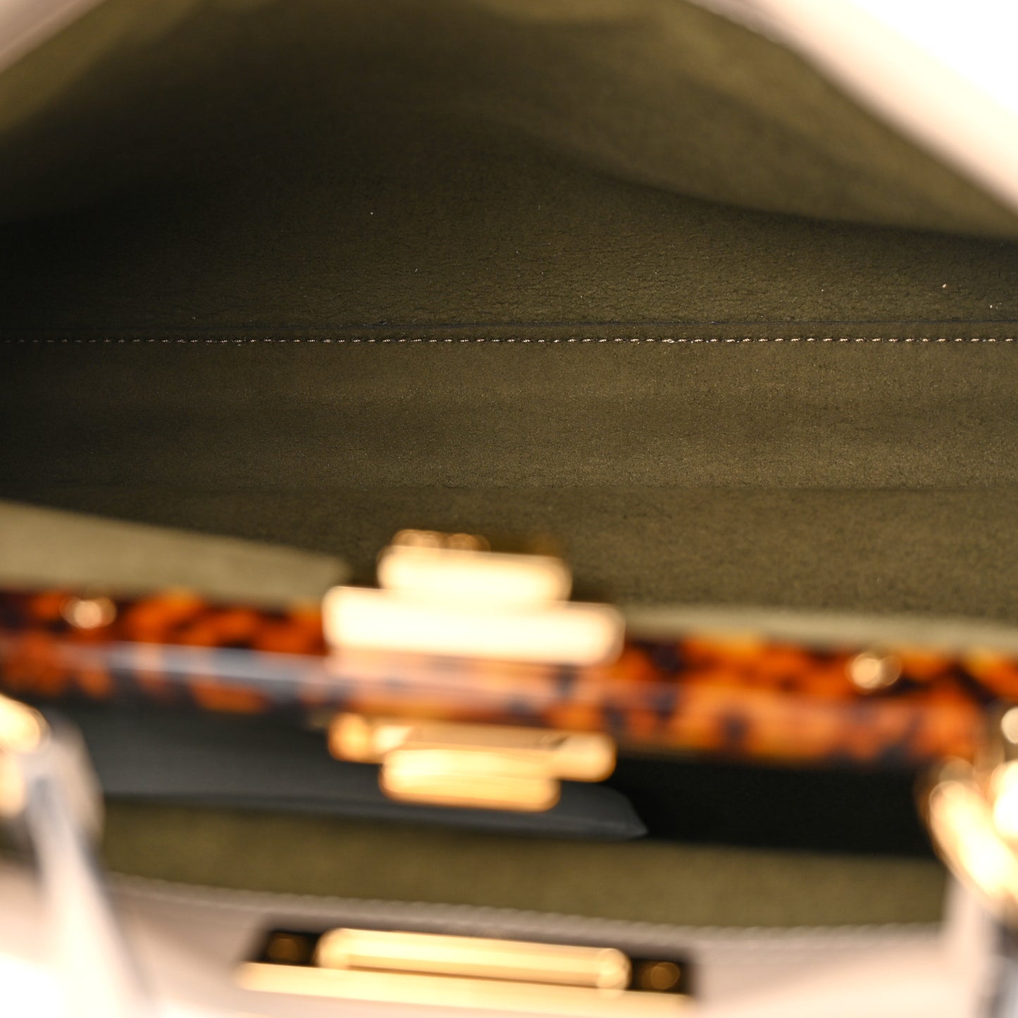 Vitello Seta Plexiglass Tortoise Medium Peekaboo Iconic Satchel Tortora